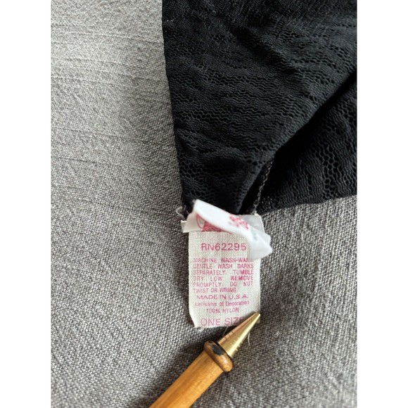 Vintage Lady Desiree Black Lace Footed Jumpsuit Lingerie Whimsigoth Grunge OS - Picture 11 of 11